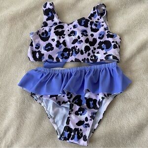 NEW!! 18 Months Purple Animal Print Bow Bikini Swimwear